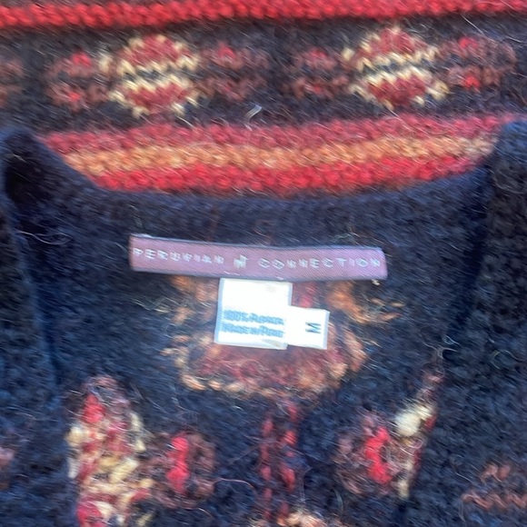 Peruvian Connection 100% Alpaca Cardigan Sweater Duster Vest size M - Picture 3 of 4